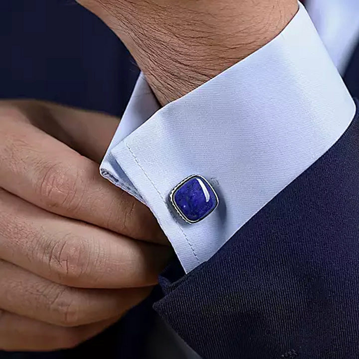 Gabriel & Co Men's Sterling Silver Square Cufflinks with Lapis Stones - CL45SVJLP