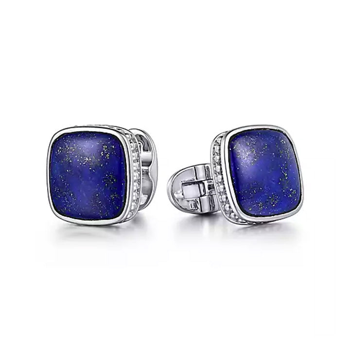 Gabriel & Co Men's Sterling Silver Square Cufflinks with Lapis Stones - CL45SVJLP