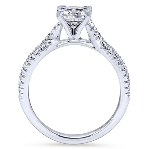 Gabriel & Co. 14k White Gold Princess Cut Twisted Engagement Ring - ER11887S4W44JJ
