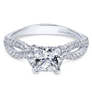14K White Gold 0.32ct Diamond Engagement Ring *Center Stone Not Included*