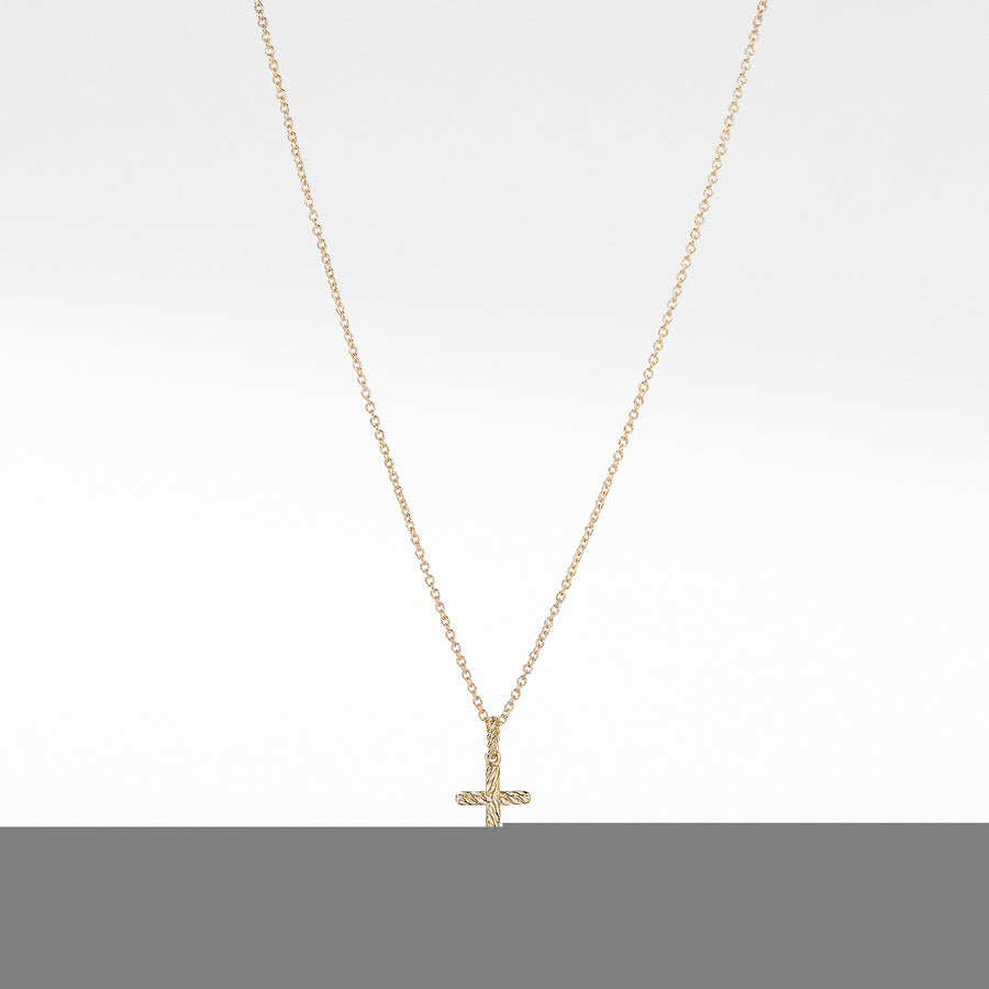 David Yurman Cable Collectibles Cross with Diamonds in Gold on Chain - N0878888ADI
