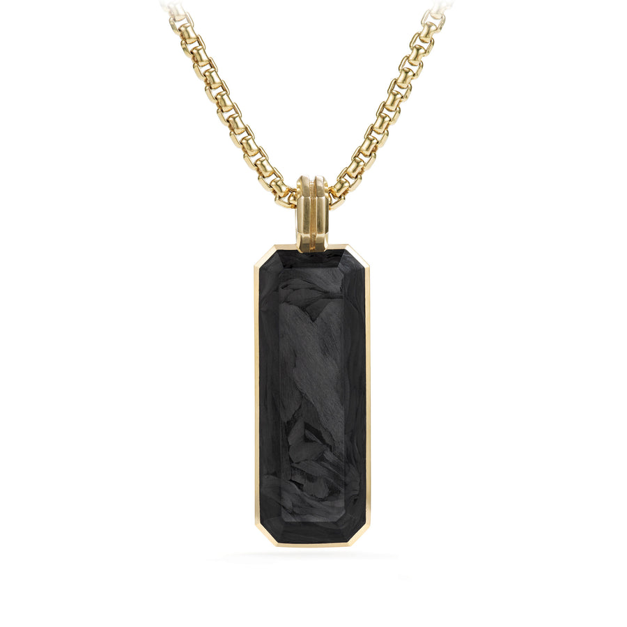 David Yurman Forged Carbon Ingot Tag with 18K Gold - D25038M88BFG
