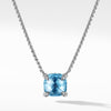 Chatelaine? Pendant Necklace with Blue Topaz and Diamonds