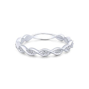 14k White Gold 0.15 Diamond Stackable Ladies Ring