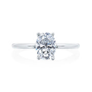 18KW 6 Prong Oval Solitaire Semi Mounting