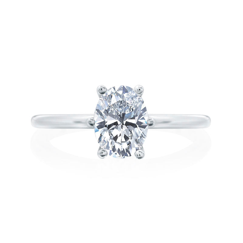 18KW 6 Prong Oval Solitaire Semi Mounting