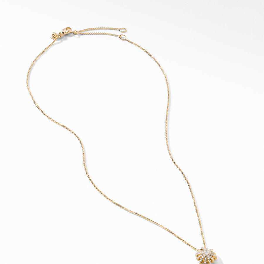 David Yurman Starbust Pendant Necklace in 18K Yellow Gold with Pave Diamonds- N14839D88ADI