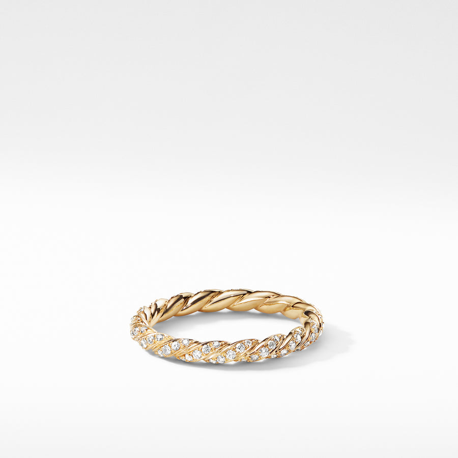 Paveflex Ring with Diamonds in 18K Gold, 2.7mm