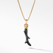 Coral Amulet in Black Onyx with 18k Gold