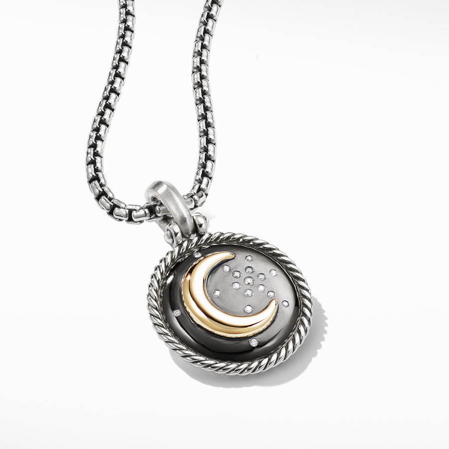 David Yurman Moon and Star Amulet with Diamonds and 18k Gold - D13331DS8ADI