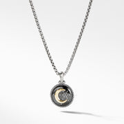 Moon and Star Amulet with Diamonds and 18k Gold