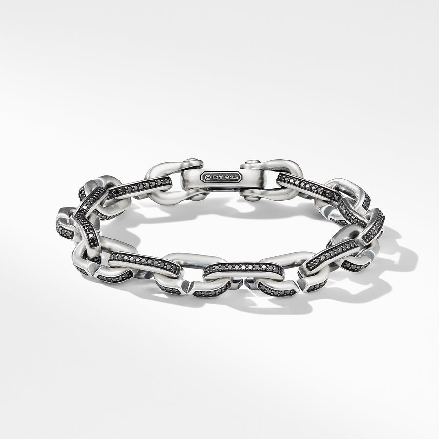 Streamline? Chain Link Bracelet with Black Diamonds