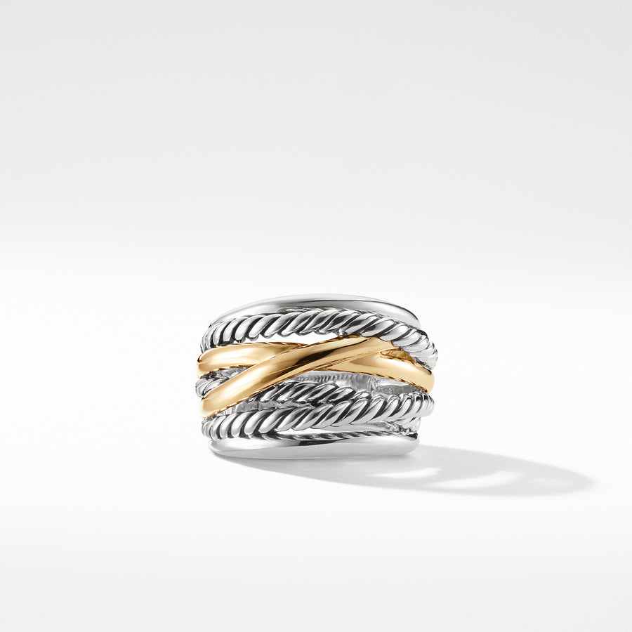 David Yurman Crossover Wide Ring with Gold - R09434S4