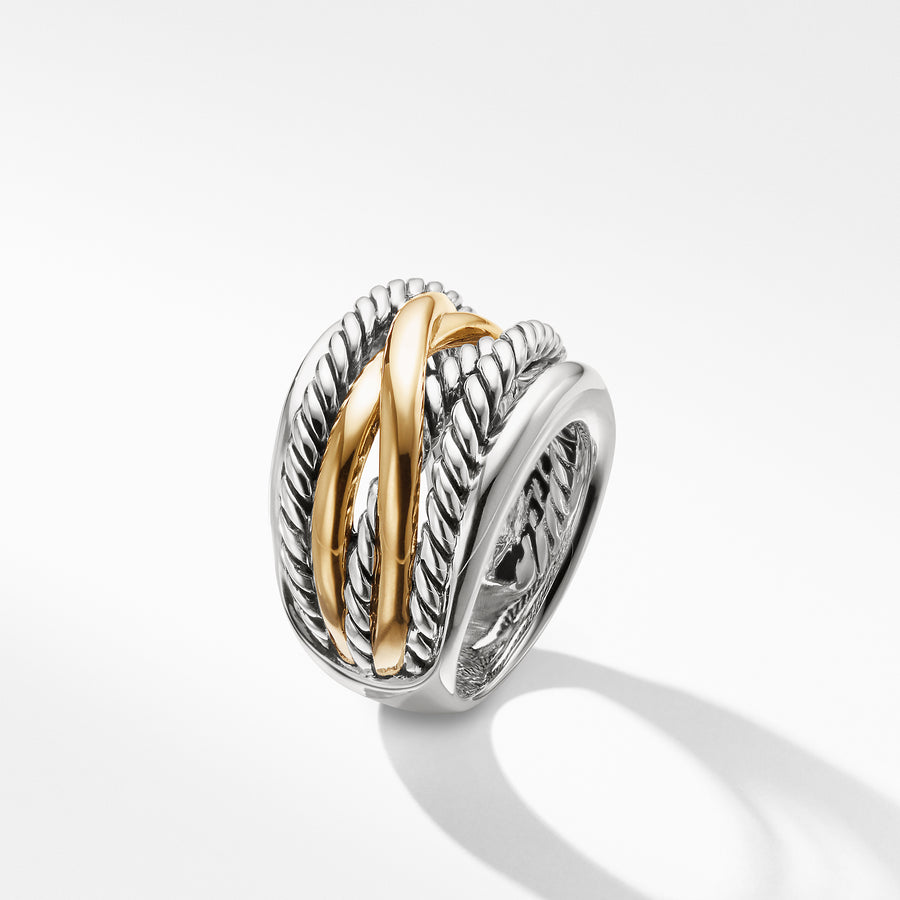 David Yurman Crossover Wide Ring with Gold - R09434S4