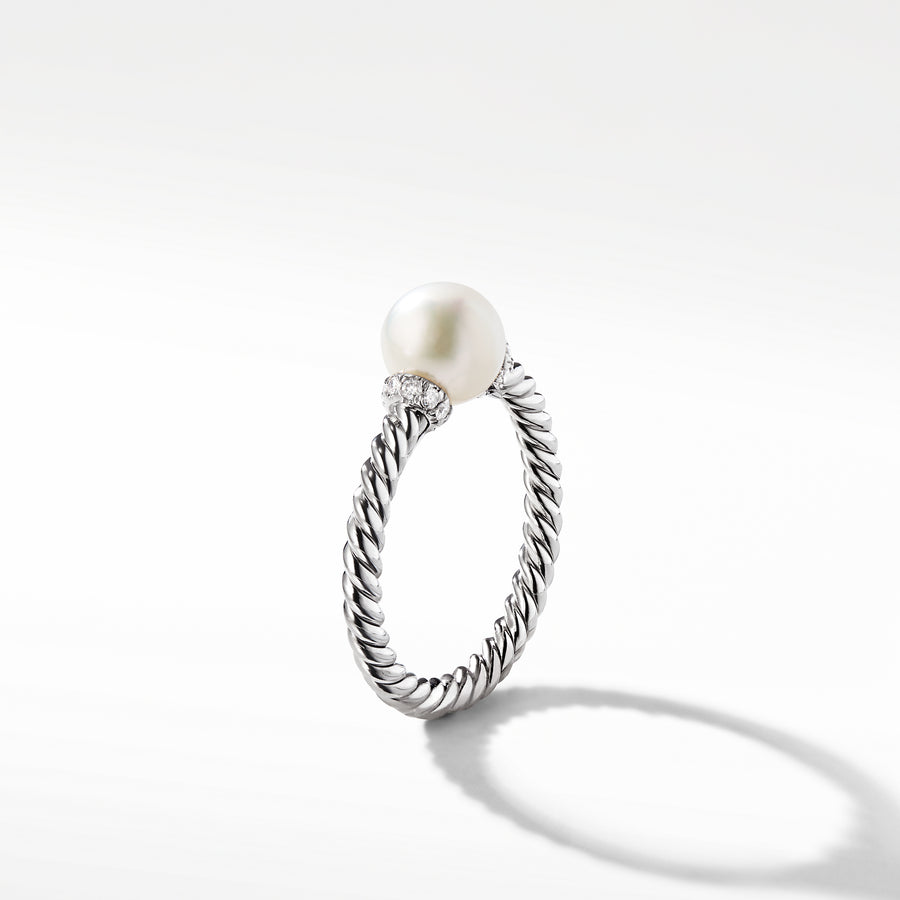 David Yurman Petite Solari Pearl Station Ring in 18K White Gold - R13647D8WDKWDI