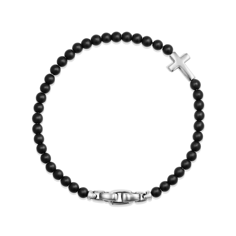 David Yurman Spiritual Beads Cross Station Bracelet with Black Onyx - B15911MSSBBO-883932823097