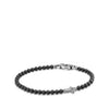 Sterling silverCabochon Black Onyx, Bracelet, 4mm widePush-tongue clasp