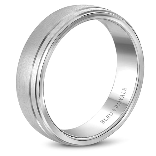 Bleu Royale 14k White Gold Men's Wedding Band - RYL-001W65-M10