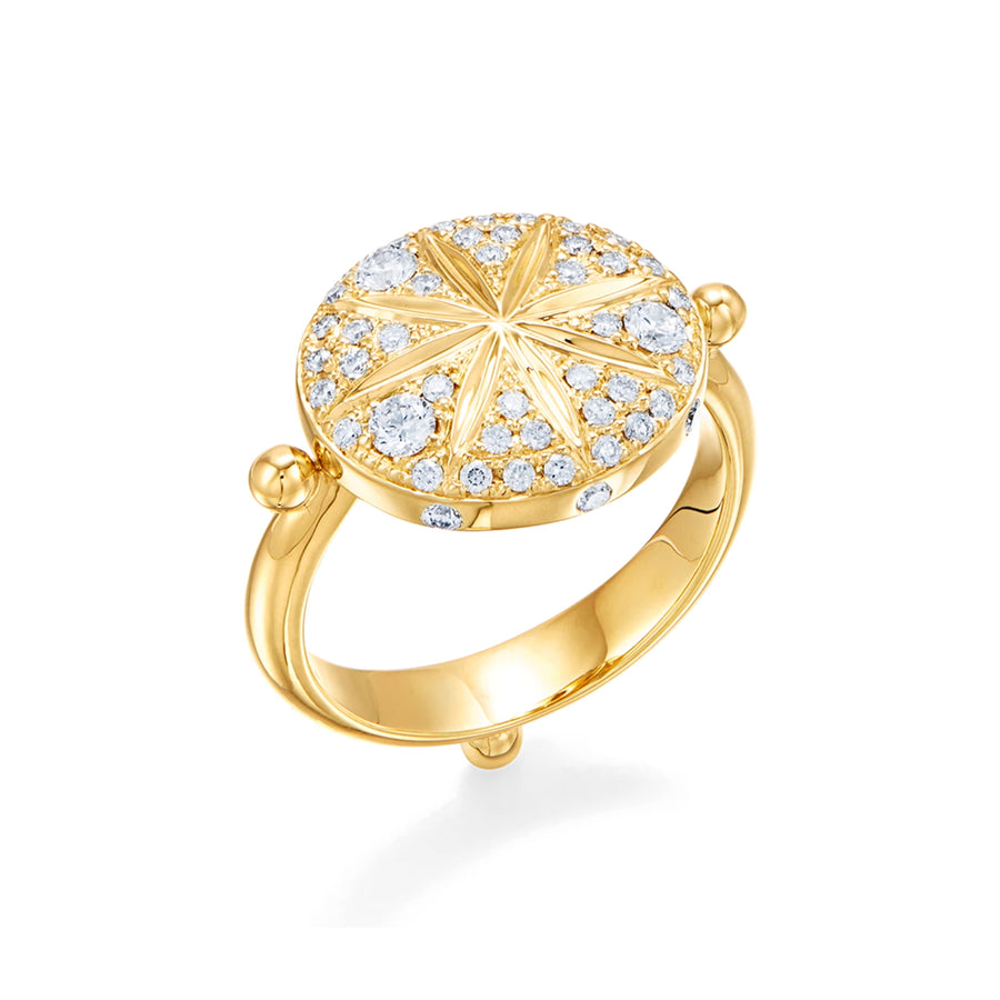 The 18K Diamond Sorcerer Ring channels the brilliance of the stars. With pav diamonds and our signature gold granulation, this stellar ring radiates elegance and celestial grace.18K Gold0.60cts of Diamonds