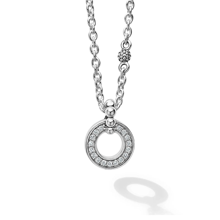 Lagos Caviar Spark Diamond Circle Necklace - 04-81157-DDML