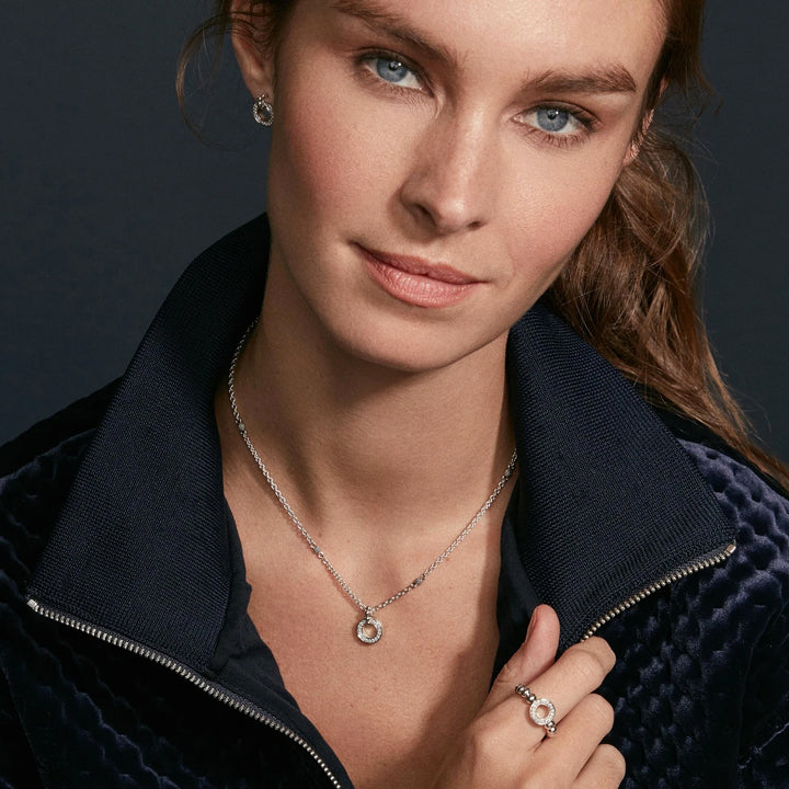 Lagos Caviar Spark Diamond Circle Necklace - 04-81157-DDML