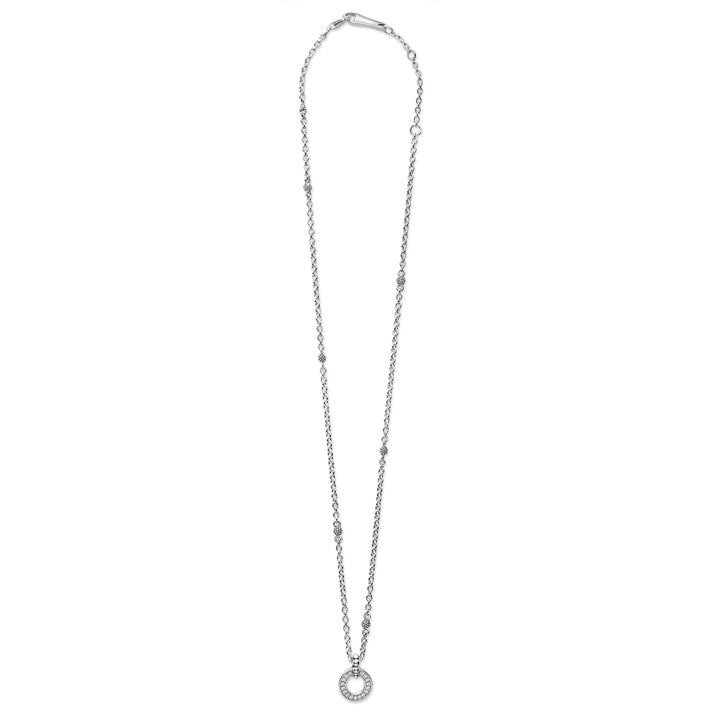 Lagos Caviar Spark Diamond Circle Necklace - 04-81157-DDML
