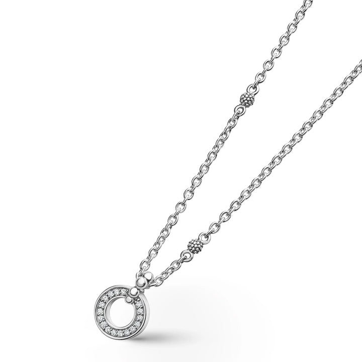 Lagos Caviar Spark Diamond Circle Necklace - 04-81157-DDML