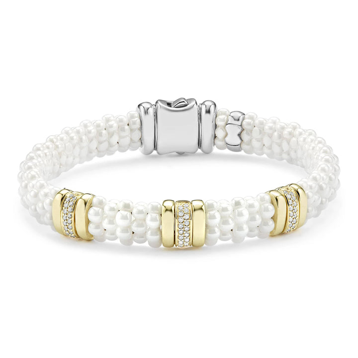 Lagos White Caviar Diamond Beaded Bracelet - 05-81139-CWM