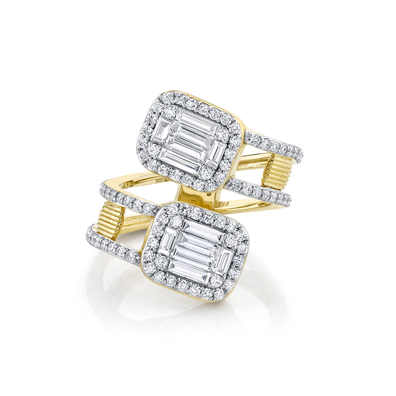 Sloane Street 18k Yellow Gold Diamond Illusion Bypass Ring- SS-R008I-WDCB-Y-7