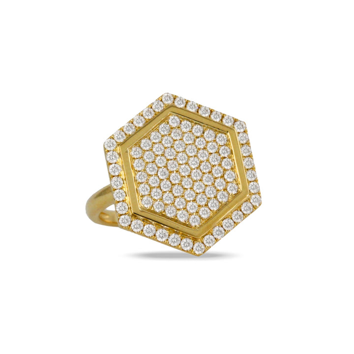 Doves 18K Yellow Gold 1.20ctw Diamond Fibonacci Ring - R9787
