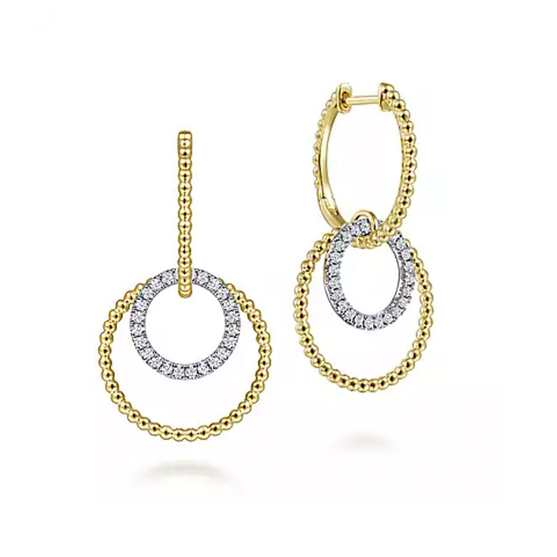 Gabriel & Co. 14K Yellow Gold Bujukan Open Circle Drop Earrings- EG14285M45JJ