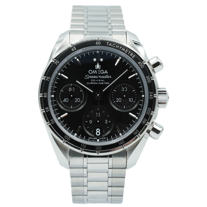 This Omega Speedmaster is in excellent condition and comes with the full box and papers. This watch was was registered November 2020 and will come with the remaining factory warranty! The watch comes in a 38mm stainless steel case on a bracelet. 212413