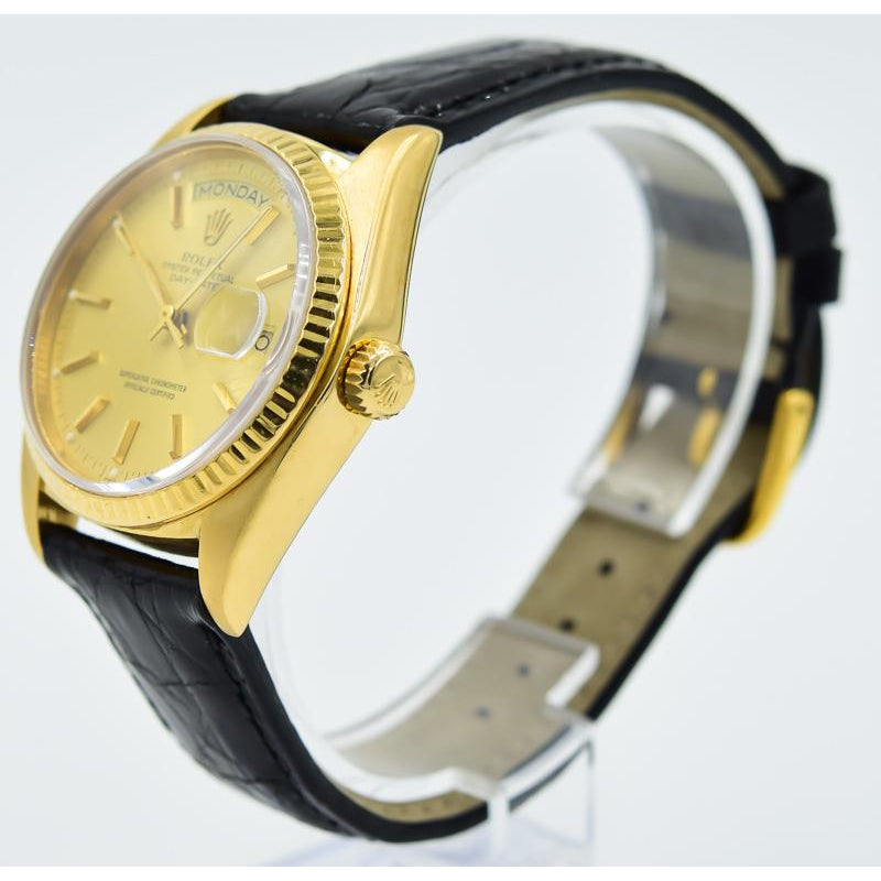 SOLD 12/2019 - Rolex President 18038 - Vintage 18k Gold w. Champagne Dial - 36mm