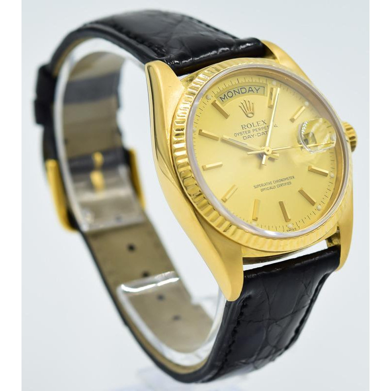 SOLD 12/2019 - Rolex President 18038 - Vintage 18k Gold w. Champagne Dial - 36mm
