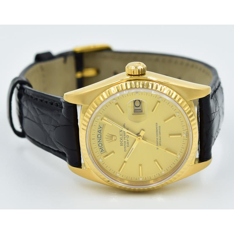 SOLD 12/2019 - Rolex President 18038 - Vintage 18k Gold w. Champagne Dial - 36mm