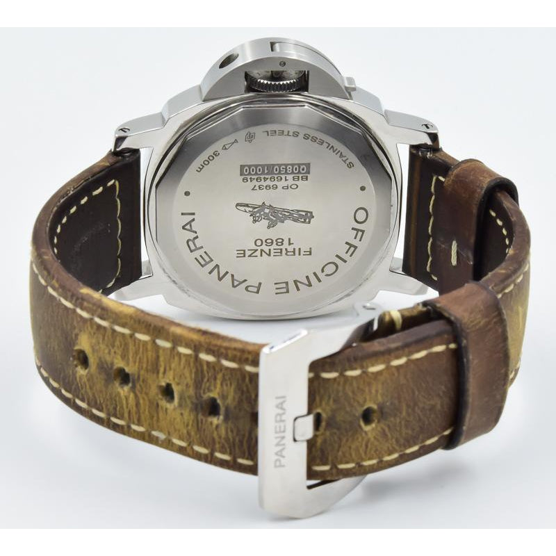 SOLD 09/2019 - Panerai Luminor 8 Days - PAM 590 - Black Dial with Brown Leather Strap - 44mm