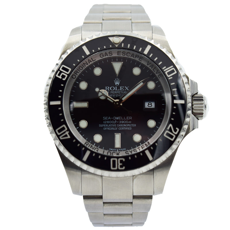 This Rolex Deepsea was recently traded in to our store and is in very good condition. This watch has little wear noticable from the previous owner. This piece comes with the full box and papers! The Rolex Deepsea is becoming harder to find everyday. These watches have a multi-year waitlist at all authorized dealers. This is a great opportunity to pick up a Rolex Deepsea with box and papers without the wait!This piece sold in February 2020. If you have any further questions, please reach out to u