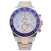 This Rolex Yacht-Master II was recently traded in to our store and is in very good condition! It comes with the full box and papers! The watch is in a 44mm stainless steel case with a two-tone bracelet and 18k Everose gold pushers.  This watch is ready for the water or the land and is an incredible piece to have in any collection.  The Yachtmaster II is one of the iconic Rolex sport models.This piece was sold in November 2019.