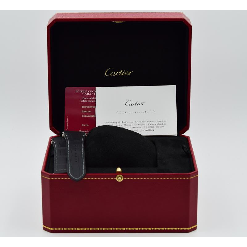 SOLD 11/2019 - Cartier Santos - WSSA0017 - Silver Dial with Chronograph Box and Papers - 43mm