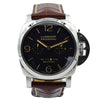 This Panerai Luminor Equation of Time was recently traded in and comes with the full box and papers! This piece is in very good condition. There is only very minor wear on this watch. The Equation of Time complication is a unique one that shows the variance between the solar time and the displayed time. This watch was limited to only 100 pieces and a very tough piece to find.  This is a manual wind 8 day power reserve piece with an exhibition case-back.  This is an incredible Panerai, please let