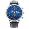 This IWC Portofino Chronograph 150 Years limited edition was recently traded in to our store and comes with the full box and papers! This special piece was limited to only 2000 pieces worldwide. IWC released this special edition that features a blue dial in a 42mm case. The dial features a day/date complication.  This was purchased from us originally.  As an authorized dealer, this watch does come with the full IWC warranty which has just recently been extended to 8 years once the watch has been