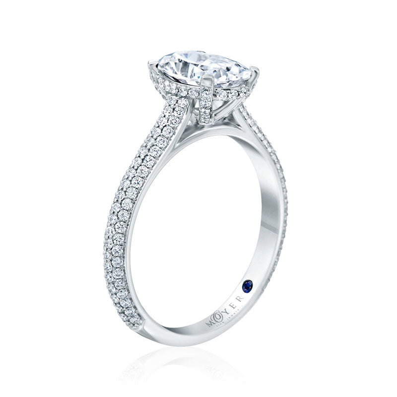Moyer Collection 18k White Gold Pave Diamond Engagement Ring - 364387