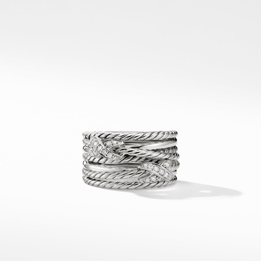 David Yurman Double X Crossover Ring with Diamonds - R07456DSSADI-712161752048