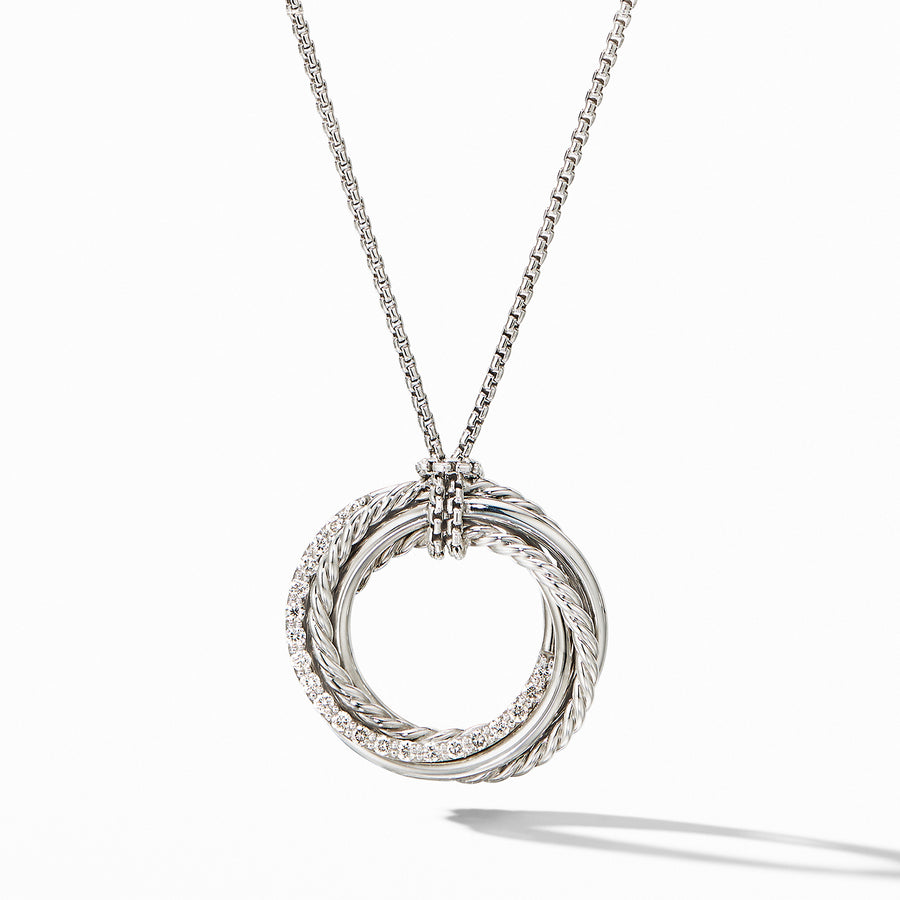 David Yurman Crossover Pendant Necklace with Diamonds - N14520DSSADI18