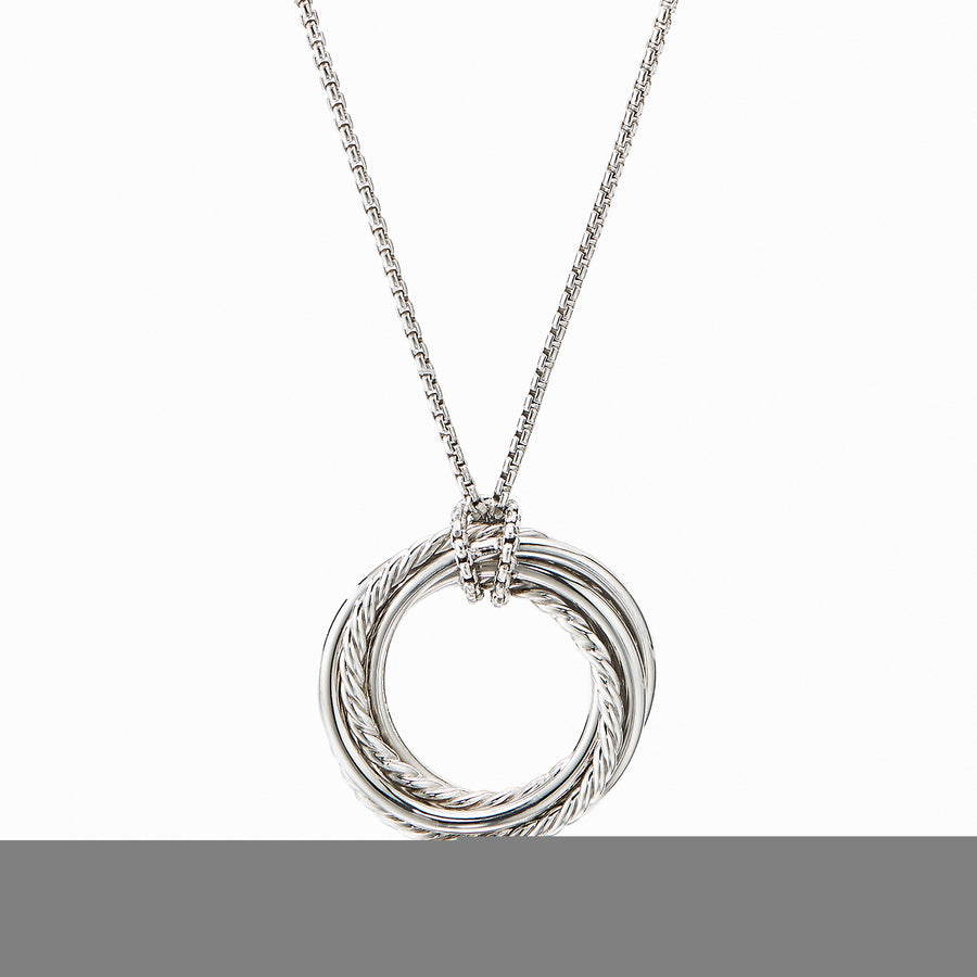 David Yurman Crossover Pendant Necklace with Diamonds - N14520DSSADI18