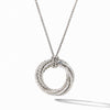 Sterling silver ��� Pav? diamonds, .28 total carat weight,  ��� Adjustable length, 17-18 ��� Pendant, 21mm wide ��� Lobster clasp-