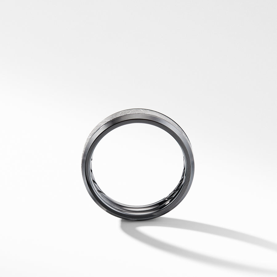 David Yurman Beveled Band Ring in Black Titanium with Meteorite - R25216MBBBME-883932978025