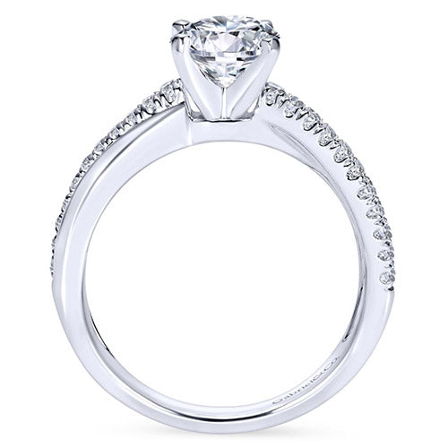 Gabriel & Co. 14k White Gold Round Twisted Engagement Ring - ER10439W44JJ