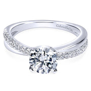 14K White Gold 0.19ct Diamond Engagement Ring *Center Stone Not Included*