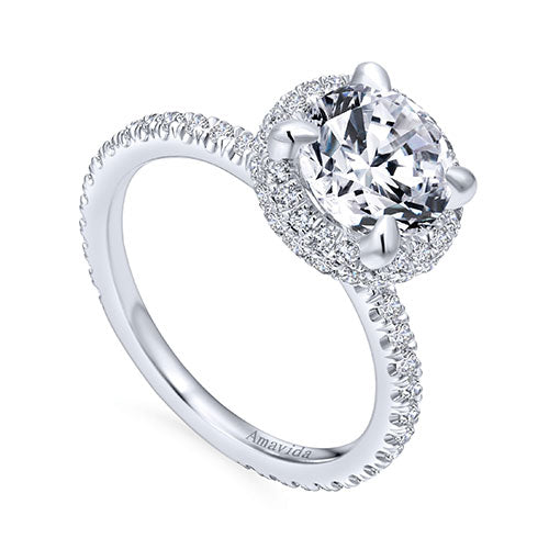 Gabriel & Co 18k White Gold Diamond Engagement Ring - ER12876R6W83JJ